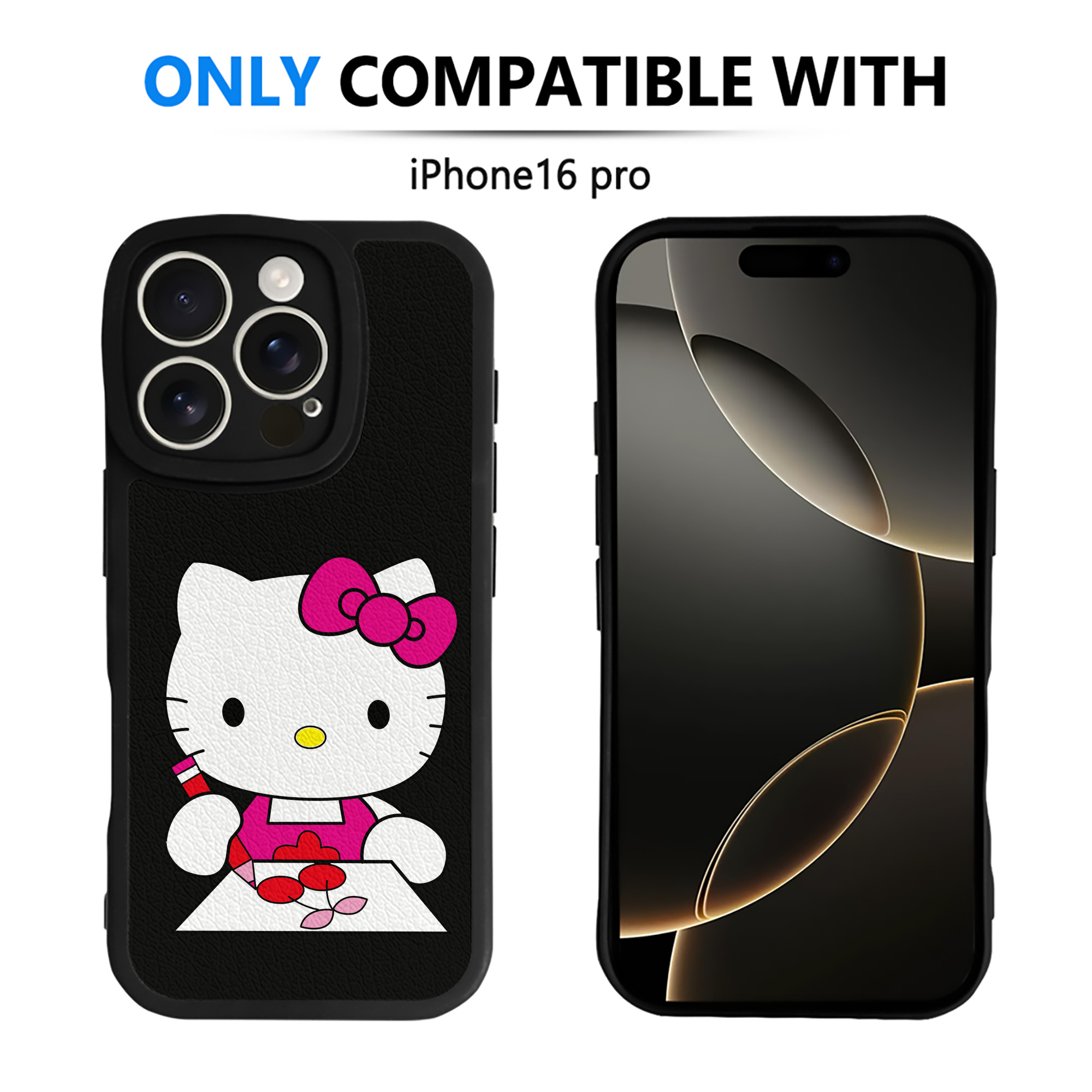 （画像用） Hello Kitty ハローキティ 【iPhone 16シリーズ対応】シリコンスマホケース（レザー調） 材質：シリコン